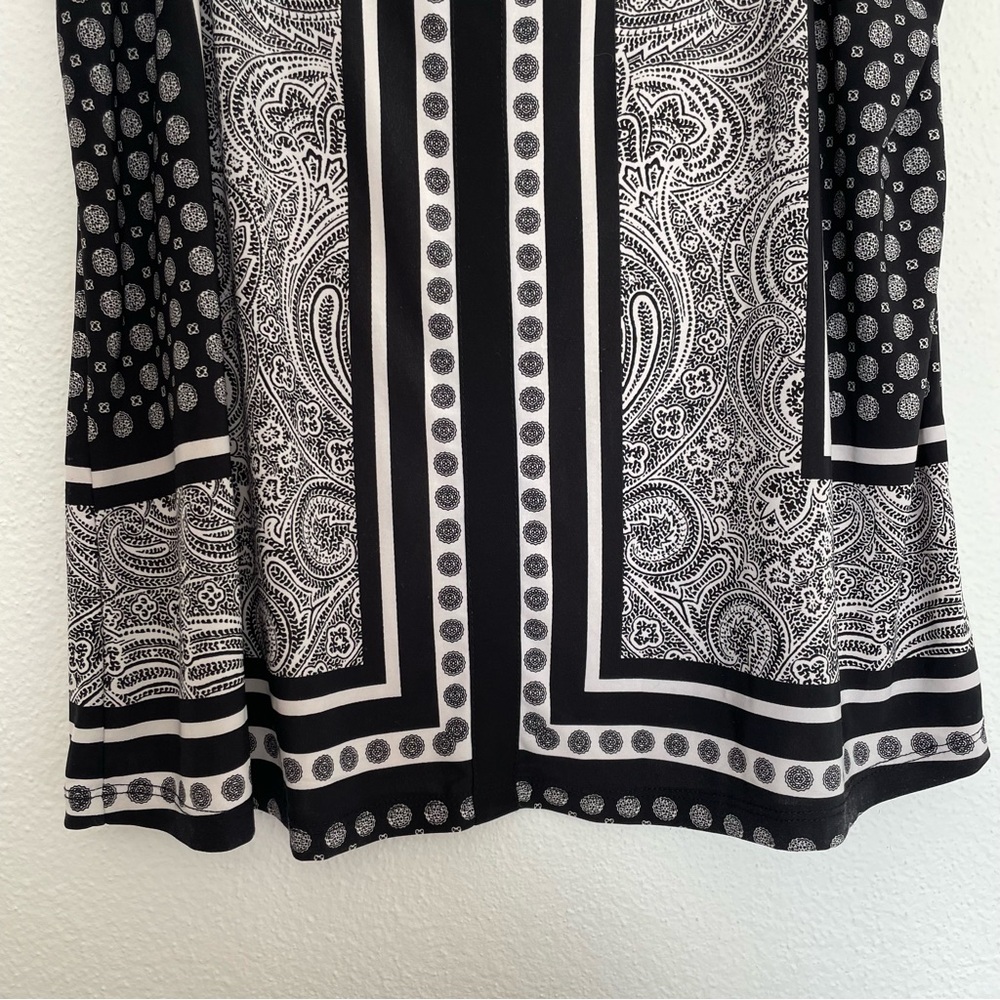 INC Paisley V-Neck Cami Black/White Size XL - Picture 5 of 8